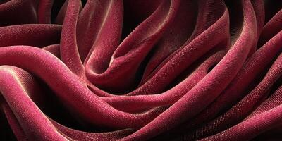 Textured fabric draping elegantly with rich red hues in soft light during a still moment of serenity photo