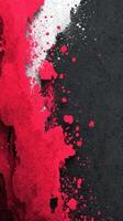 Dynamic abstract composition with red and black splashes on textured surface showcasing creative potential photo
