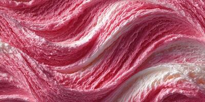 Creamy pink ice cream swirls in a frozen dessert showcasing delightful texture and color variations photo