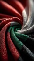 Vibrant colors swirl in fabric representing Mexico's national flag, displaying unity and pride photo