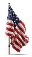 American flag waving proudly against a bright background photo