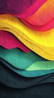 Colorful layers of textured paper create an abstract visual effect in a still composition photo