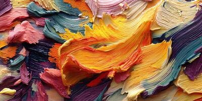 Vibrant swirls of oil paint creating an abstract masterpiece in a bright and colorful display of artistry photo