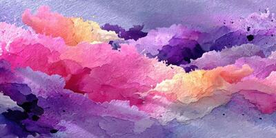 Colorful abstract watercolor artwork depicting vibrant hues blending harmoniously in an artistic expression of creativity and emotion photo