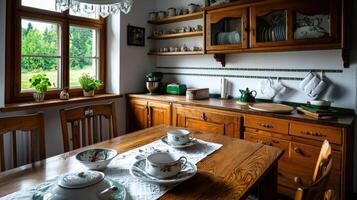 A table with a few dishes on it photo