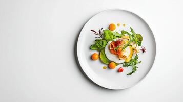 A plate with a salad on it photo
