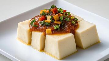 A square white plate photo