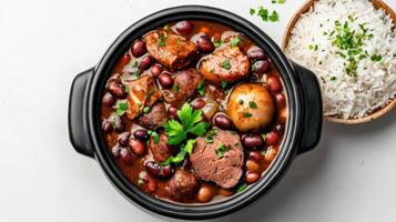 Cuban stew with rice and beans photo