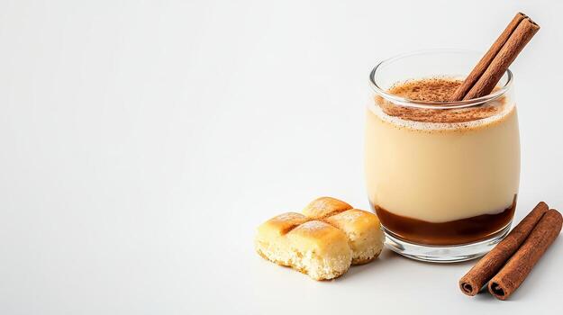 canela rodar y Leche con canela palos en blanco antecedentes foto
