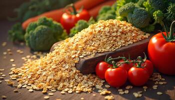 Healthy Yellow Split Peas with Fresh Vegetables photo