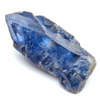 Large blue crystal showing multiple terminations isolated on white photo