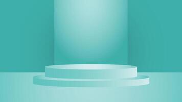Clean turquoise podium with soft spotlight effect ideal for showcasing products or promotions in modern layouts vector
