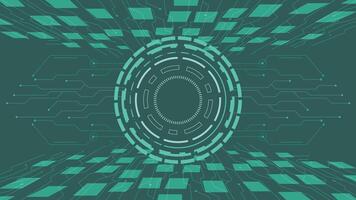 Modern digital technology background featuring abstract glowing circuits and geometric elements in a sci-fi style vector