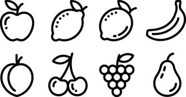 Collection of various fruits line art illustration simple and minimalist design vector