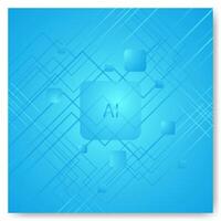 blue abstract ai technology background vector