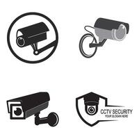 set Fixed CCTV, Security Camera Icon Template design vector