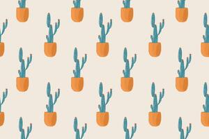 Cactus pattern summer, seamless pattern, cactus fabric pattern, natural style, suitable for various prints, scarves, clothing, cushions, packaging, water bottle pattern. vector