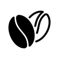 Pair of Roasted Coffee Beans Displayed in a Simple Graphic Icon vector