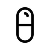 Simple Black Capsule Icon with Minimalist Design on White Background vector