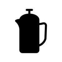 Simple Graphic of a Tall Coffee Press with Handle and Lid vector
