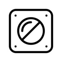 Top down view of circular medicine tablet sealed in square foil package vector