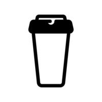 Outline Icon of a Disposable Beverage Cup with Flat Sipper Lid vector