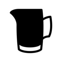 Tall Black Silhouette of a Pouring Pitcher with Handle Icon vector
