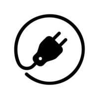 Electrical power plug symbol in a circular frame vector