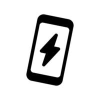 Smartphone with lightning bolt symbol inside display vector