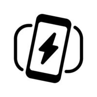 Smartphone Resting on Wireless Charging Platform with Power Symbol vector