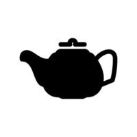 Classic Rounded Black Silhouette Teapot with Spout and Handle vector