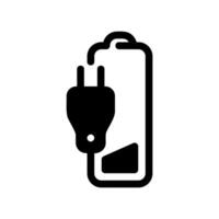 Battery Icon with Plug Symbol Indicating Active Recharging Process vector