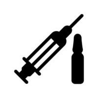 Monochromatic Injection Tool and Medication Vial Graphic for Healthcare vector