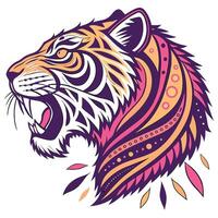 a highly detailed illustration of a tiger vector