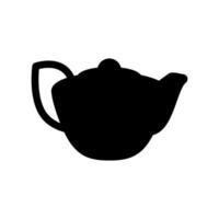Classic Black Silhouette of a Teapot with Spout and Handle vector