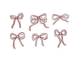 Hand drawn charming ribbon bows vector