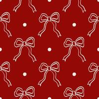 Hand drawn coquette bows pattern vector