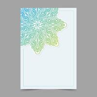 Decorative Mandala Pattern Design on Gradient Blue Green Background vector