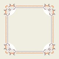 decorative frame design with ornamental corner elements in earthy tone. vector