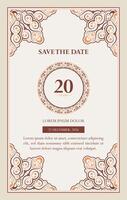 Elegant Anniversary Invitation Card Design with Ornament pattern vector