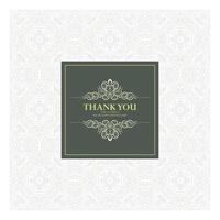 elegant thank you card design with a decorative pattern background vector