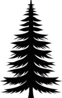 Simple black silhouette of a coniferous evergreen tree vector