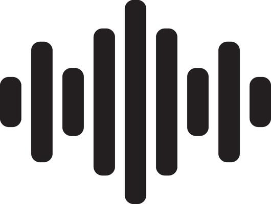 Simple audio waveform graphic for digital design