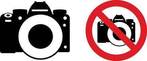 Camera icon and no photography symbol vector