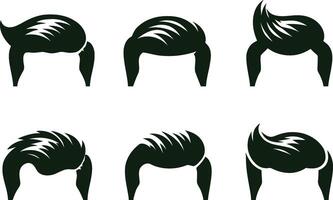 A collection of various men's hairstyle silhouettes, perfect for use in hair salons, barbershops, or fashion-related publications vector