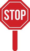 Red octagonal stop sign on a stick vector
