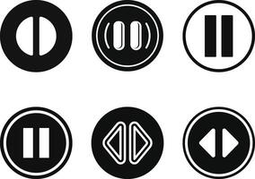 Black Pause Button Icon in Circle vector