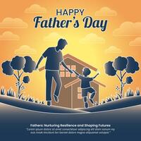 Happy Father's Day design with cutting paper style vector