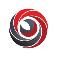 Abstract Circular Logo with 3D Spiral Effect vector