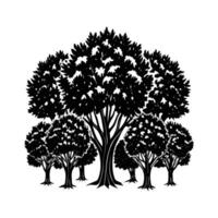 Silhouette of a Forest with Trees vector
